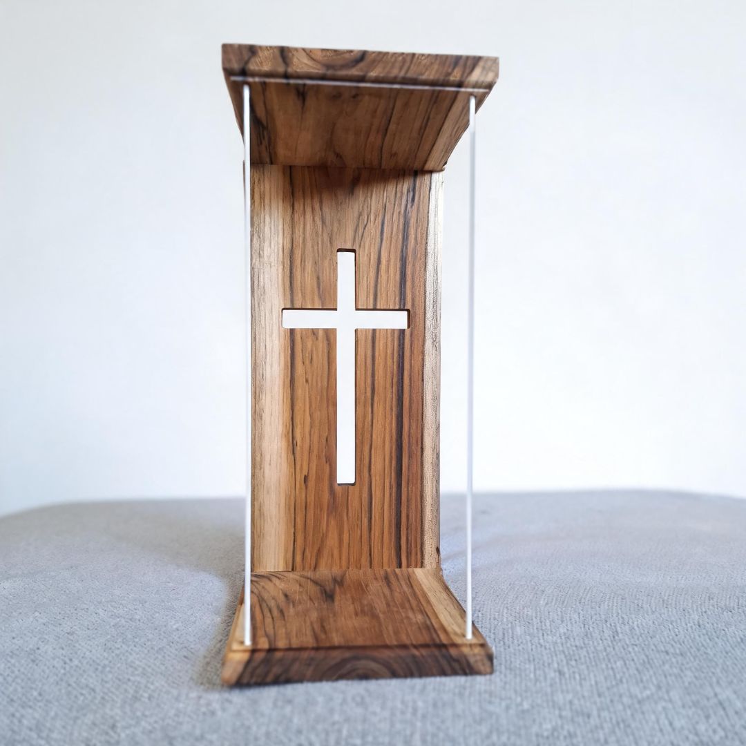 Capelinha de Madeira com Cruz – Oratório Decorativo para Imagens - P M ou G